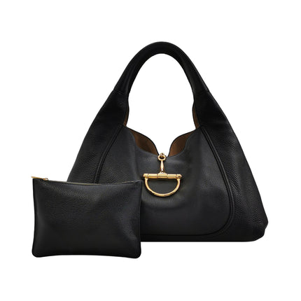 Gucci Softbit Maxi Shoulder Bag Black Calfskin Leather