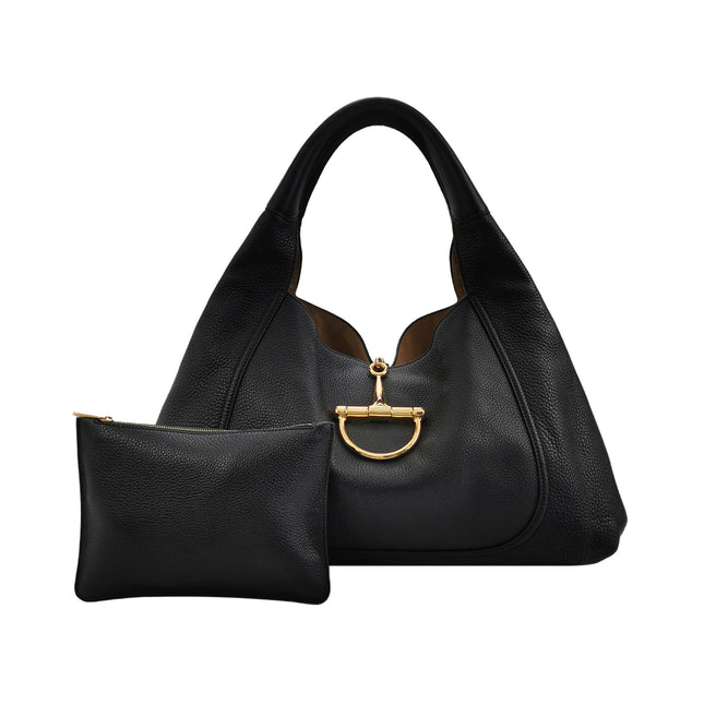 Gucci Softbit Maxi Shoulder Bag Black Calfskin Leather
