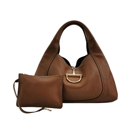 Gucci Softbit Maxi Shoulder Bag Tan Brown Calfskin Leather 2024