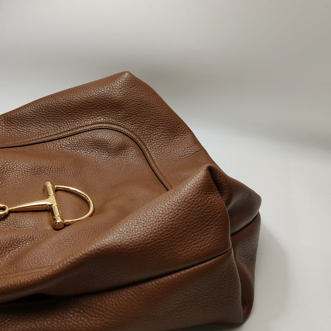 Gucci Softbit Maxi Shoulder Bag Tan Brown Calfskin Leather 2024