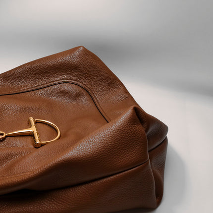 Gucci Softbit Maxi Shoulder Bag Tan Brown Calfskin Leather 2024