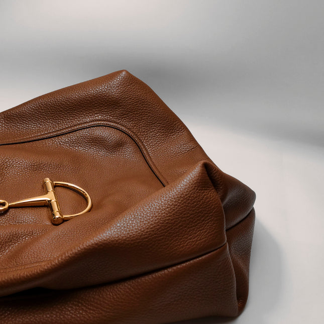 Gucci Softbit Maxi Shoulder Bag Tan Brown Calfskin Leather 2024