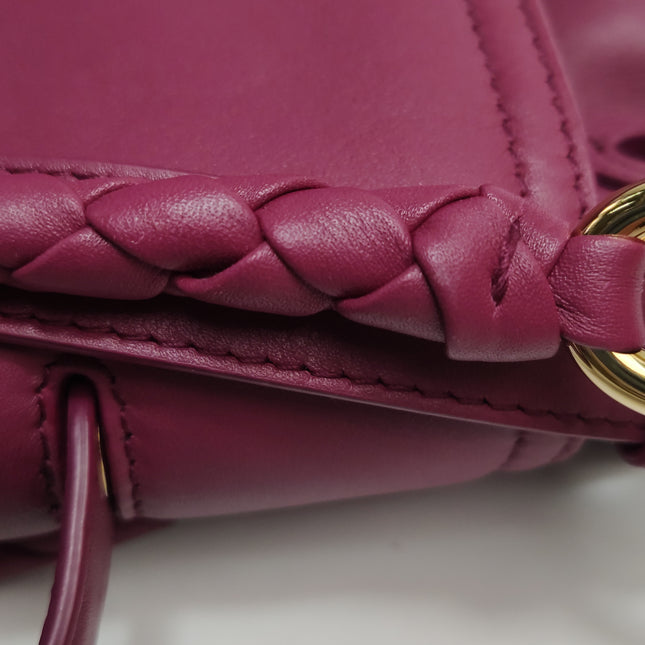 Bottega Veneta Ciao Ciao Medium Raspberry Pink Leather Gold Hardware Crossbody Bag