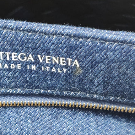Bottega Veneta Andiamo Medium Navy Leather and Denim Intrecciato Leather Handbag