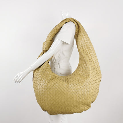 Bottega Veneta Jodie Maxi Lambskin Leather Beige Oats 70cm