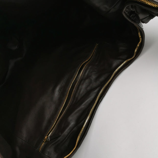 Bottega Veneta Jodie Maxi Lambskin Leather Chocolate Brown 70cm