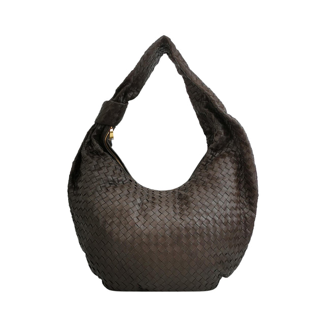 Bottega Veneta Jodie Maxi Lambskin Leather Chocolate Brown 70cm-Luxbags