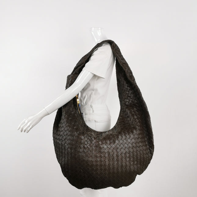 Bottega Veneta Jodie Maxi Lambskin Leather Chocolate Brown 70cm