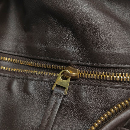 Bottega Veneta Jodie Maxi Lambskin Leather Chocolate Brown 70cm