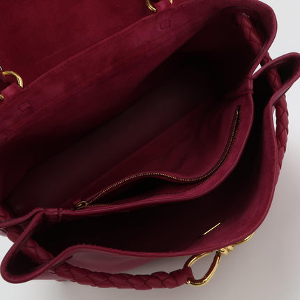 Bottega Veneta Ciao Ciao Medium Raspberry Pink Leather Gold Hardware Crossbody Bag
