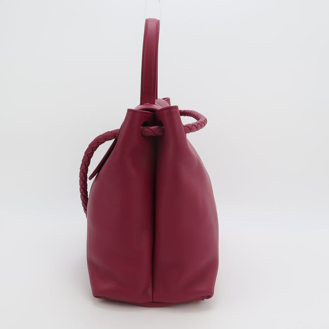 Bottega Veneta Ciao Ciao Medium Raspberry Pink Leather Gold Hardware Crossbody Bag