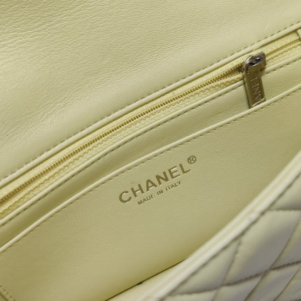 Chanel Classic Flap Rectangular Mini Yellow Lambskin Leather Silver Hardware Microchip