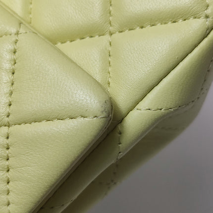 Chanel Classic Flap Rectangular Mini Yellow Lambskin Leather Silver Hardware Microchip
