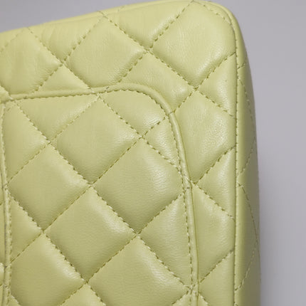 Chanel Classic Flap Rectangular Mini Yellow Lambskin Leather Silver Hardware Microchip