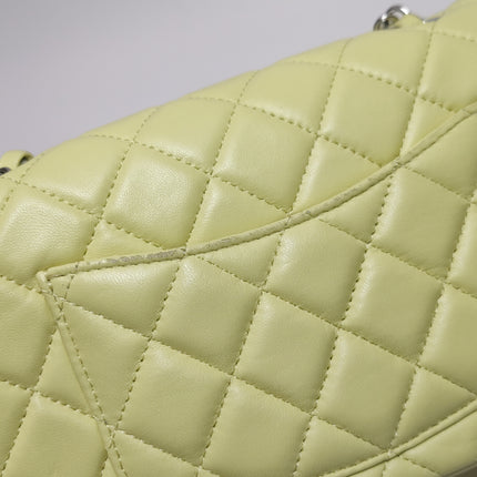 Chanel Classic Flap Rectangular Mini Yellow Lambskin Leather Silver Hardware Microchip