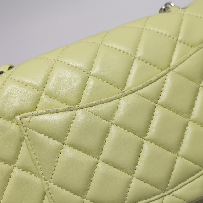 Chanel Classic Flap Rectangular Mini Yellow Lambskin Leather Silver Hardware Microchip