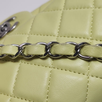 Chanel Classic Flap Rectangular Mini Yellow Lambskin Leather Silver Hardware Microchip