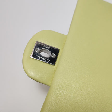 Chanel Classic Flap Rectangular Mini Yellow Lambskin Leather Silver Hardware Microchip