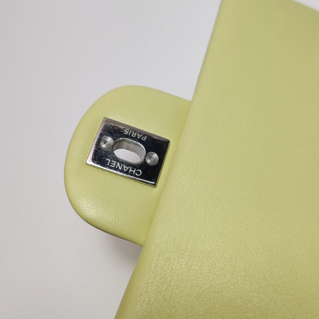 Chanel Classic Flap Rectangular Mini Yellow Lambskin Leather Silver Hardware Microchip