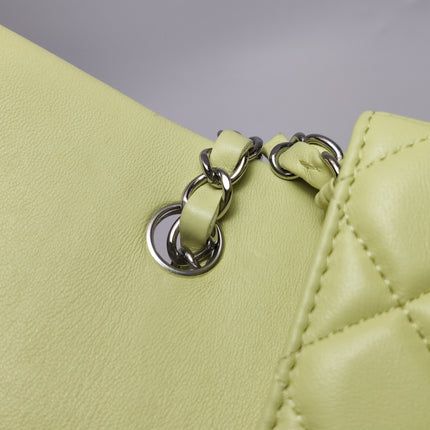 Chanel Classic Flap Rectangular Mini Yellow Lambskin Leather Silver Hardware Microchip