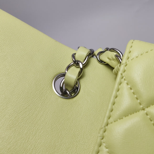 Chanel Classic Flap Rectangular Mini Yellow Lambskin Leather Silver Hardware Microchip