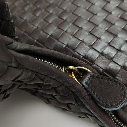 Bottega Veneta Veneta Hobo Maxi Dark Brown Lambskin Leather 52cm