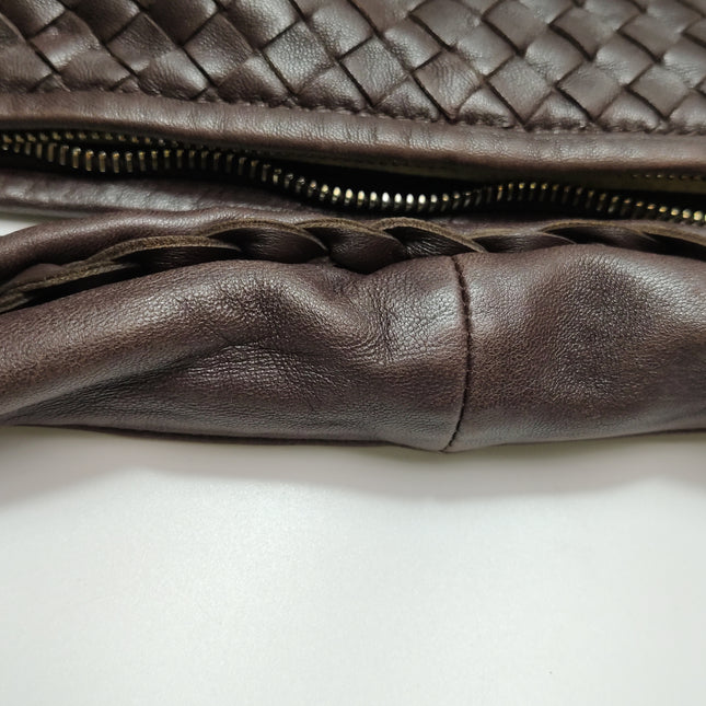 Bottega Veneta Veneta Hobo Maxi Dark Brown Lambskin Leather 52cm