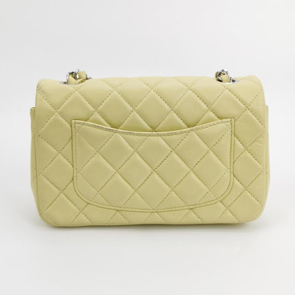 Chanel Classic Flap Rectangular Mini Yellow Lambskin Leather Silver Hardware Microchip