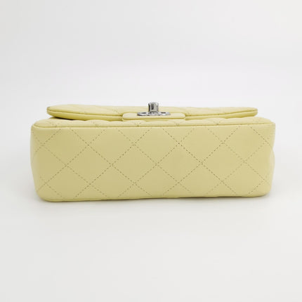Chanel Classic Flap Rectangular Mini Yellow Lambskin Leather Silver Hardware Microchip