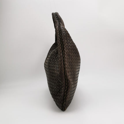 Bottega Veneta Veneta Hobo Maxi Dark Brown Lambskin Leather 52cm