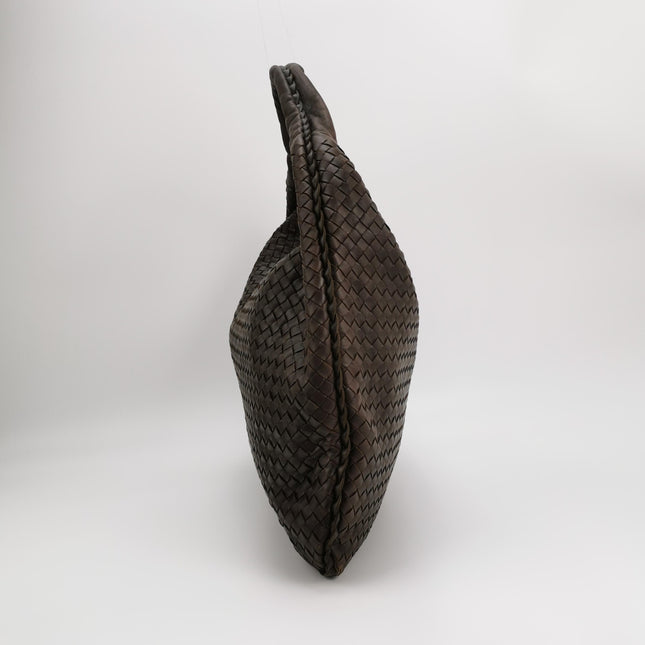 Bottega Veneta Veneta Hobo Maxi Dark Brown Lambskin Leather 52cm