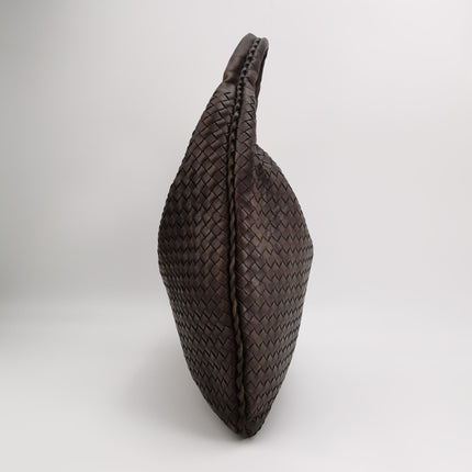 Bottega Veneta Veneta Hobo Maxi Dark Brown Lambskin Leather 52cm