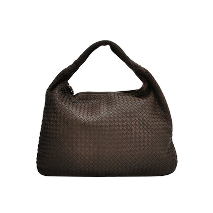Bottega Veneta Veneta Hobo Maxi Dark Brown Lambskin Leather 52cm-Luxbags