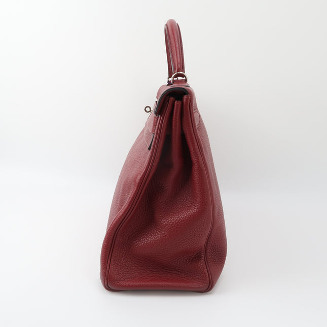 Hermes Kelly 40 Togo Leather Rouge H Deep Red Palladium Hardware 2014