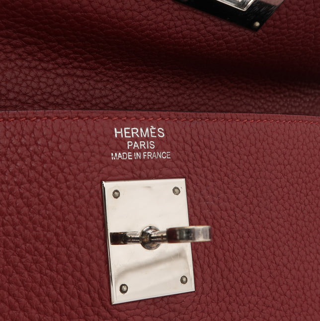 Hermes Kelly 40 Togo Leather Rouge H Deep Red Palladium Hardware 2014