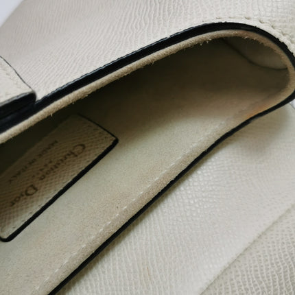 Dior Saddle bag white grain leather mini size