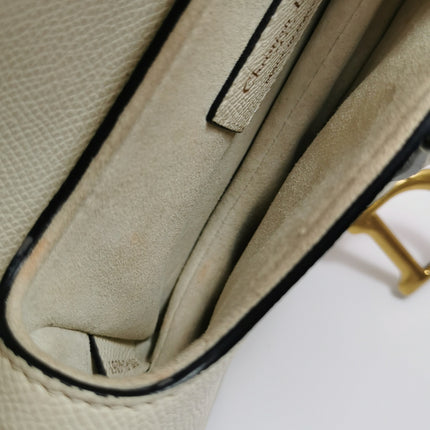 Dior Saddle bag white grain leather mini size