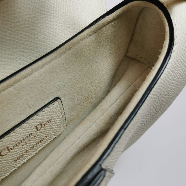 Dior Saddle bag white grain leather mini size