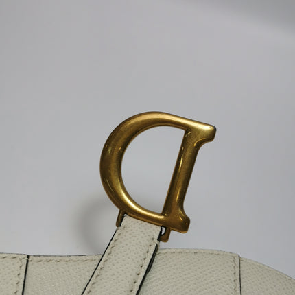 Dior Saddle bag white grain leather mini size