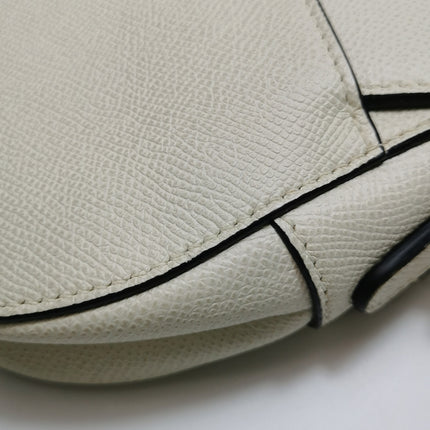 Dior Saddle bag white grain leather mini size