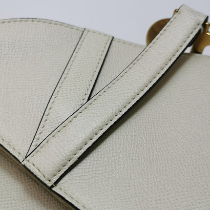 Dior Saddle bag white grain leather mini size