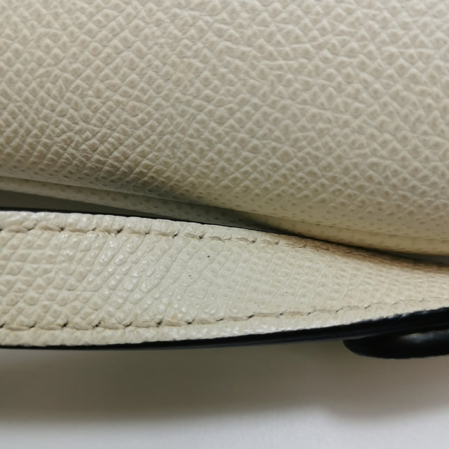 Dior Saddle bag white grain leather mini size