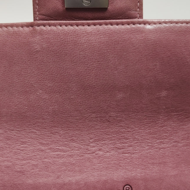 Chanel East West Chocolate Bar Travel Line Pink Fabric Shoulder Bag