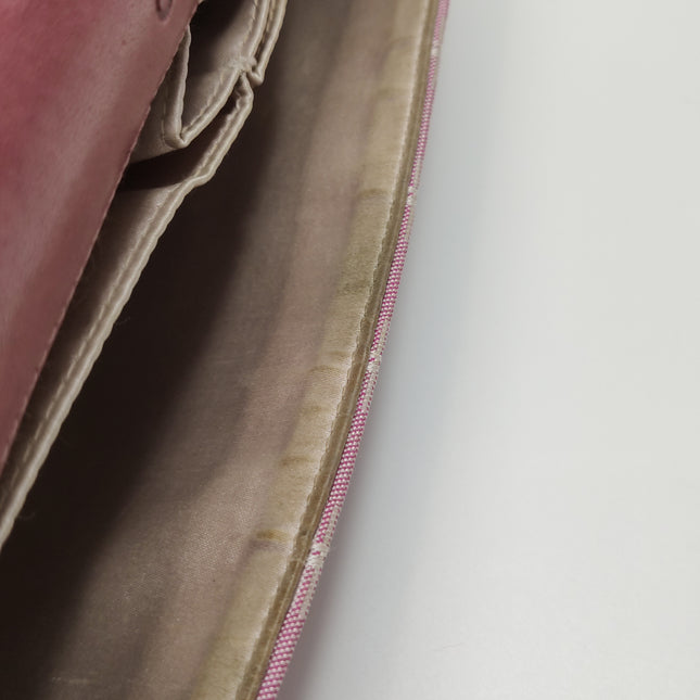 Chanel East West Chocolate Bar Travel Line Pink Fabric Shoulder Bag