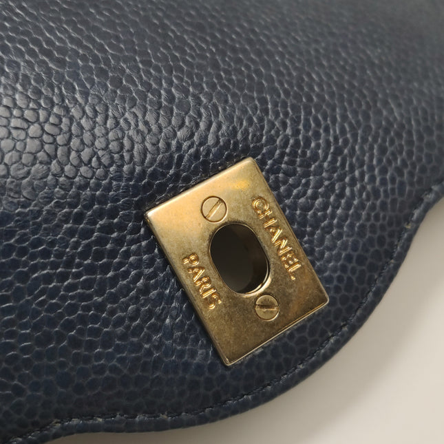 Chanel Paris Limited Small Navy Caviar Leather Gold Hardware 2015-16