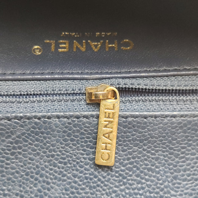 Chanel Paris Limited Small Navy Caviar Leather Gold Hardware 2015-16