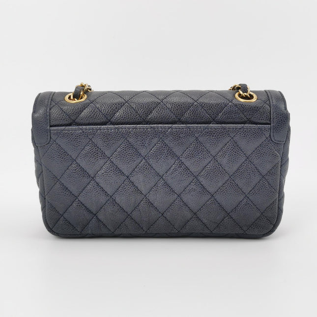 Chanel Paris Limited Small Navy Caviar Leather Gold Hardware 2015-16