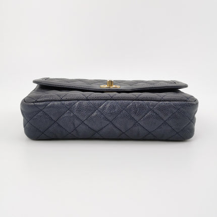 Chanel Paris Limited Small Navy Caviar Leather Gold Hardware 2015-16