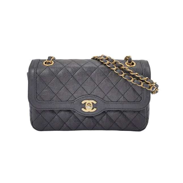 Chanel Paris Limited Small Navy Caviar Leather Gold Hardware 2015-16