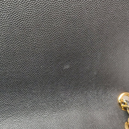 Sac à rabat Chanel Captain Gold petit, en cuir caviar noir